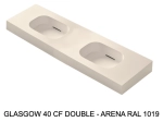 Plan double vasques système d’évacuation discret L 50 à 201 x P 40 à 51 cm, finition lisse mate, 10 couleurs, Résine Anti-bactérien Akrytan® teinté dans la masse, Livraison Offerte